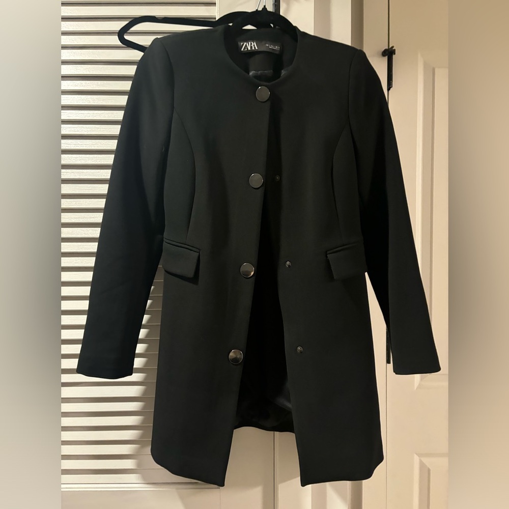 Zara Black Blazer Classic Tailored Suit Jacket